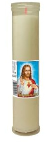Pack de 12 velones Blancos Transparentes Sagrado Corazon de Jesus 27 cm velon votivo liturgico Cementerio e Iglesias
