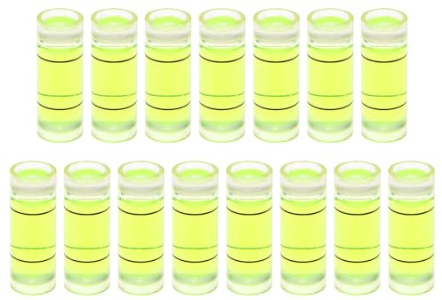 sourcing map Lot de 15 petites fioles cylindriques de niveau à bulle en PMMA 8 x 22 mm - Mini niveau à bulle horizontal - Outils de mise en page pour camping-car, TV, cadre photo - Outil de mise en
