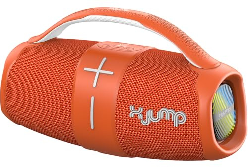 X JUMP XJ 120 Cassa Wireless Portatile Amplificata 40W, Alte Prestazioni, Funzione TWS, USB, AUX-IN, Microfono Incorporato, Speaker Wireless Resistente all'Acqua Waterproof IPX5, Arancione