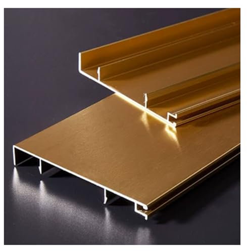 ZJKXJH Plinthe Plinthe de Sol en métal doré, Moulure à emboîter pour Fond de Mur/Fond de corniche pour Restaurant/Hôpital/Piscine/Villas, Plinthe étanche en Aluminium(W 2 in/5cm,L 100cm/40in)