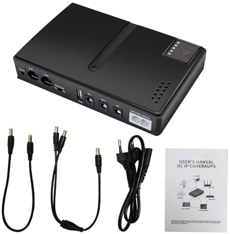 Mini UPS Unterbrechungsfreie Stromversorgung, USB 18 W Ausgang DC USV Batterie-Backup für Kamera-Router Optisches Modem 15 V 24 V POE 5 V 9 V 12 V (EU-Stecker)