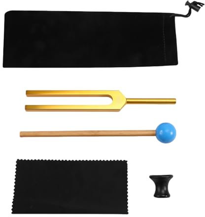 Elegante 432Hz Stimmgabel mit Hammer schwarzer Basis & Reinigungstuch Tiefenentspannungshilfe für Geist & Körper harmonisch