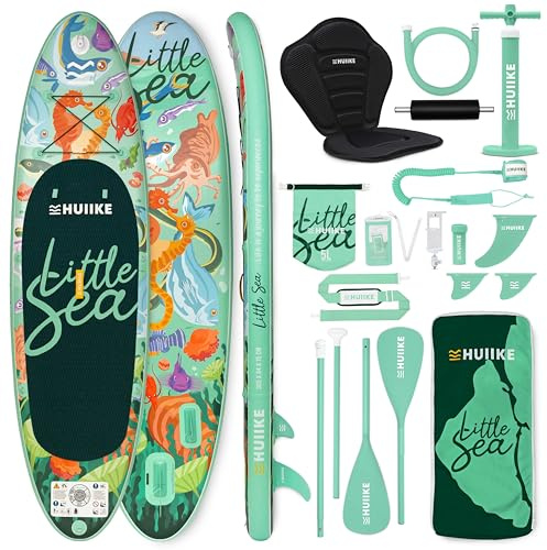 HUIIKE Tavola SUP Gonfiabile Adulti con Accessori Inclusi, Pagaie, Pinne, Leash, Pompa. Stand Up Paddle Board Grande Stabilità e Resistenza. Convertibile in Kayak 305-365 cm, Supporta 130-170 kg