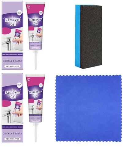 ARVALOLET Haushalts-Entfernungsgel 2er Set mit Tuch und Schwamm for Waschmaschine Bad Küche Starkes Fleckenentferner-Gel