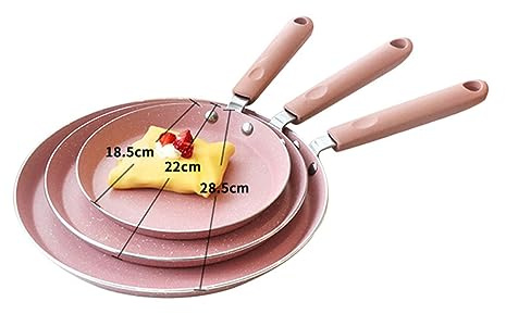 KOCKSHION Sartén Antiadherente de Aluminio Rosada para Crepes y Tortillas