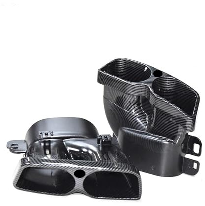 Car Quad Exhaust Tips Muffler Tail Tip Stainless Compatible For Benz C63/S W204 W205 W212 W222 S205 C205 Pre-Facelift 15-18(Carbon fiber look)