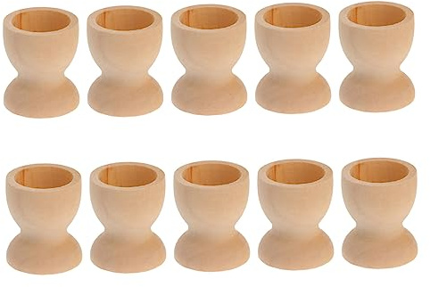 Ciieeo 20pcs Wooden Easter Egg Holders for DIY Painting and Decorating Unpainted Egg Cups for Tabletop Storage Creative Craft for Boys