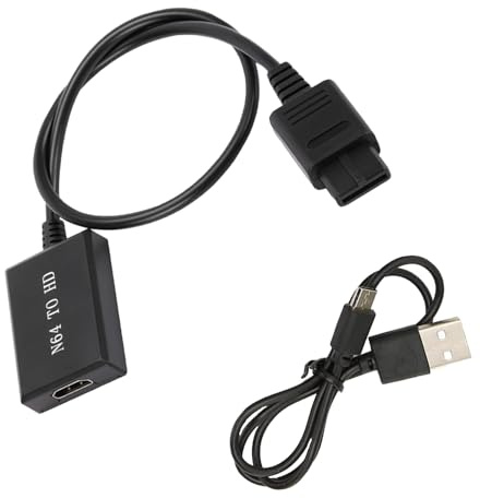 N64 to HDMI Converter, N64 HDMI Adapter Cable for 64 Compatible with N64 SNES GameCube SFC NGC Consoles, 1080P HD Output, Supports 16:9 Aspect Ratio for HDTV Monitor Projector, HD Link