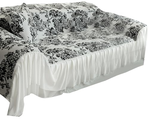 AMISENK Coperta per divano in ciniglia, comoda, imbottita, in peluche, antiscivolo, in pelle, copertura in ciniglia