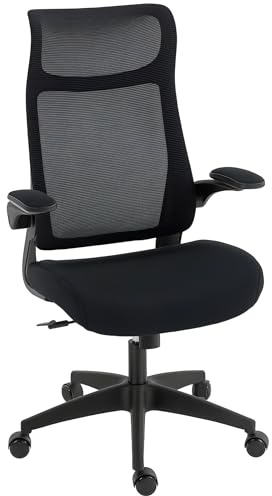 HOMCOM Bürostuhl, Ergonomischer Schreibtischstuhl, Kopfstütze, Schwarz | 3D Einstellbarer Armlehne, Höhenverstellbarer Computerstuhl Drehstuhl mit Wippfunktion, Netzbespannung