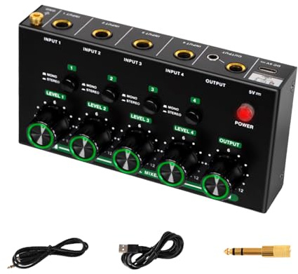 Zenlir Dispositivo de mezcla auditiva de grado de estudio con mezclador de múltiples fuentes para músicos, creadores de contenido, mezclador de estudio de diseño ligero