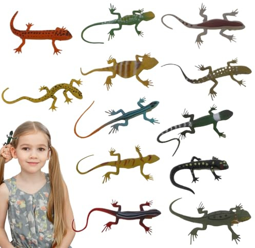 Reptil Håraccessoarer 12 Stycken Naturtrogen Gecko Huvudprydnad | Simulerad Halloween Spratt Huvudprydnad För Daglig Pendling Halloween Skolsamling Fest Cosplay Kvinnor Och Flickor