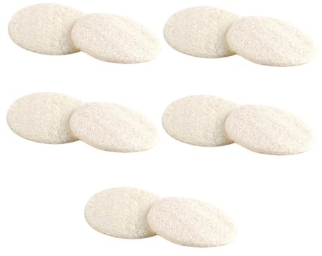 Luffa Gesichtsschwämme für Sanfte Reinigung und Peeling | Natürliche Luffa, Beige Farbe, für Tägliche Hautpflege, Geeignet für Empfindliche Haut, 10 Stück