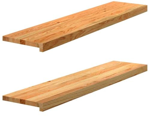 Extensión de alféizar de ventana interior, 2 unidades, marrón claro, 110 x 25 x 2 cm, madera maciza de roble, alféizar decorativo para cocina, baño, ventana