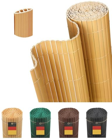 paramondo PVC Sichtschutzmatte Dreifache Verstärkung Innen 60x300cm Bambus