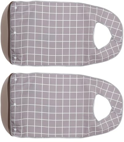 PLAFOPE Bavoirs Réutilisables pour Personnes Âgées – Lot de 2 Bavoirs Imperméables avec Récupérateur de Miettes – Protection Lavable pour Vêtements – Tabliers pour Repas Adultes – Gris
