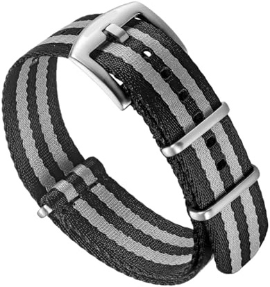 Nylon klockband i ett stycke med säkerhetsbälte 18 mm 20 mm 22 mm 24 mm ersättning för kvinnor traditionell klocka för män, 18mm, Acetat, Inga ädelstenar
