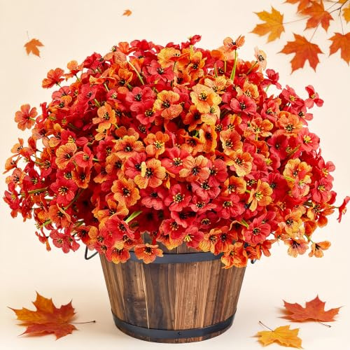 XIANNVXI 16 Bundles Autumnal Artificial Flowers for Outdoor,UV Resistant