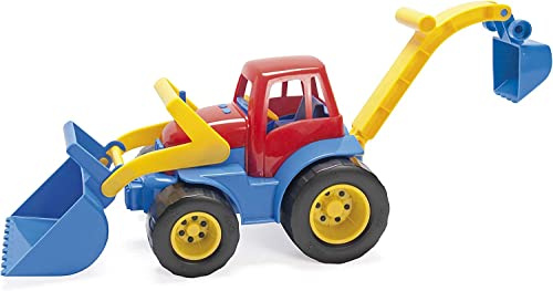 Dantoy - Kinder Traktor - Traktor mit Frontlader und Bagger - Für Kinder ab 2 Jahren - Hergestellt in Dänemark