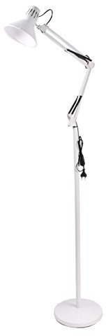 Lampada a piantana da terra con braccio orientabile luce da lettura in metallo per salotto D15 (Bianco) P13