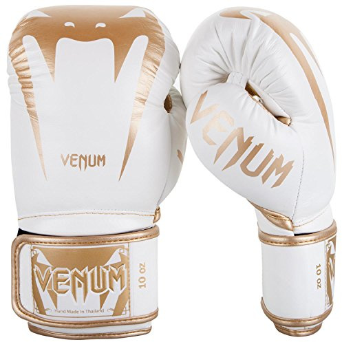Venum Giant 3.0, Guantoni da Boxe Muay Thai Kick Boxing, Unisex - Adulto, Bianco/Oro, 10 Oz