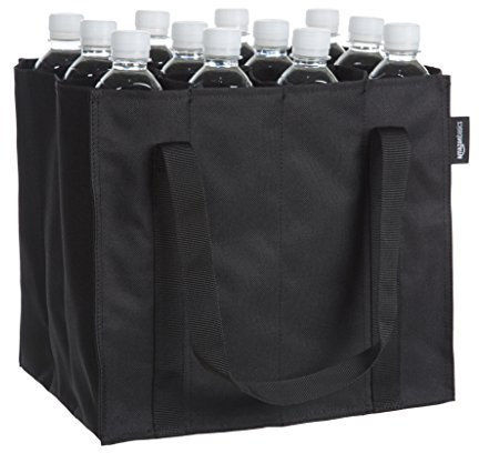 Amazon Basics Bottle bag - 12 compartments, Black, Solid