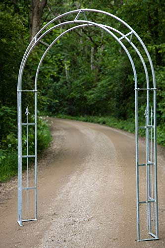 KUHEIGA Dekorativer Rosenbogen Metall B:180cm, Rankbogen Zink, Metall-Bogen