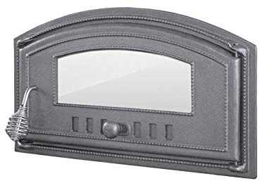 Home&Wood Portes pour un four à pizza en fonte poêle à bois porte du four en fonte pierre 490x280 avec verre/Droite/