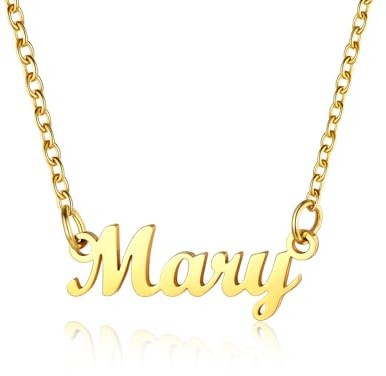 U7 Cadena de Mejores Amigas Mary Collar Acero Inoxidable 316l Tono Oro 18k de Cuello joyería de Amistad de Mujeres