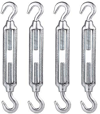 (4 Stück) Drahtspanner 12 x 125 mm Sieb M12 Stahl verzinkt DIN 1480 Hakenseil Seilspannung Schwerlast (4)