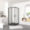 Box Doccia Angolare Porta Scorrevole 120x80x190 cm Vetro Temperato Trasparente 6 mm Easyclean Anticalcare Telaio Nero Opaco