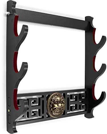Ekkhysis Legendary Creatures Schwert Wandhalterung Haken Katana Halter Display Aufhänger für Tanto Samurai Schwert Rapier Lichtschwert Cosplay Klinge Tanjirou Demon Slayer Waffenständer (Kylin