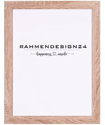 Rahmendesign24 Bilderrahmen Milano | DIN Format Sonoma Eiche 84x118,8 (DIN A0) | Posterrahmen, Fotorahmen, Wechselrahmen