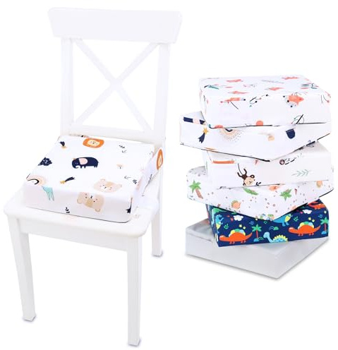 Kindersitzerhöhung Sitzerhöhung Stuhl Kind 32x32x8 cm - Sitzkissen Kinder Booster Seat Stuhlerhöhung Kissen für Kleinkind beim Esstisch Stuhlkissen und Babysitz Regenbogen