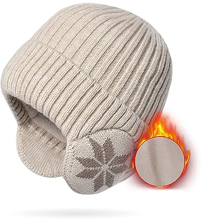 SJTJSPX Wintermütze Herren Damen Strickmütze Warm Ohrenschützer Verdickt Wollmütze Outdoor Winddicht Beanie Hut Sport Radfahren Ohrenwärmer Winter Thermo Mütze für Laufen Skifahren Snowboarden
