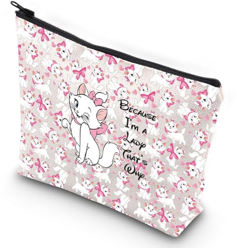 G2TUP Cartoon Cat Makeup Cosmetic Bag Cat Movie Fans Gift Because I'm A Lady Cartoon Movie Themed Gift (I'm A Lady New)