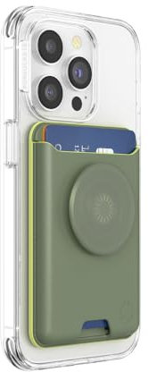 PopSockets: PopWallet per MagSafe - Con presa - Include anello adattatore per MagSafe - Sottile portacarte riposizionabile per smartphone e custodie - SoftGoods - Eucalyptus
