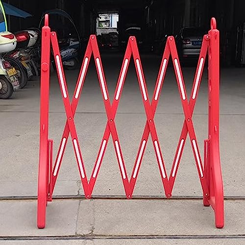 XWZFFAI Movable Pile,Mobile Barricade，Telescopic Fence Construction Protective Fence High-Intensity Lattice Reflective Film with Clear Nighttime Reflection and Warning Effect