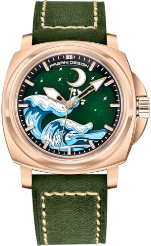 Pagani Design YS014 Herren-Automatikuhren, NH35A-Uhrwerk, mechanische Uhren für Herren, modisches Lederarmband, leuchtendes Zifferblatt
