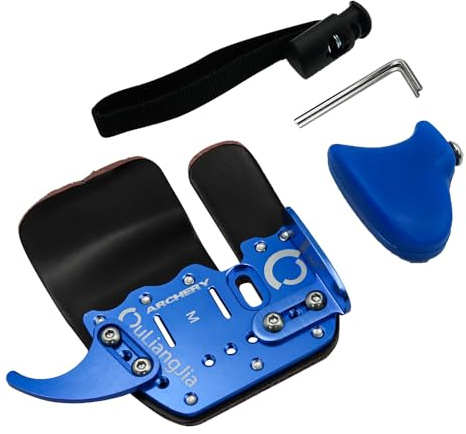 ANCLLO Arco y Flecha Soporte para Mejillas Protector para Dedos Equipo de protección de Doble Capa Equipo de puntería con Arco recurvo Protector para Tres Dedos