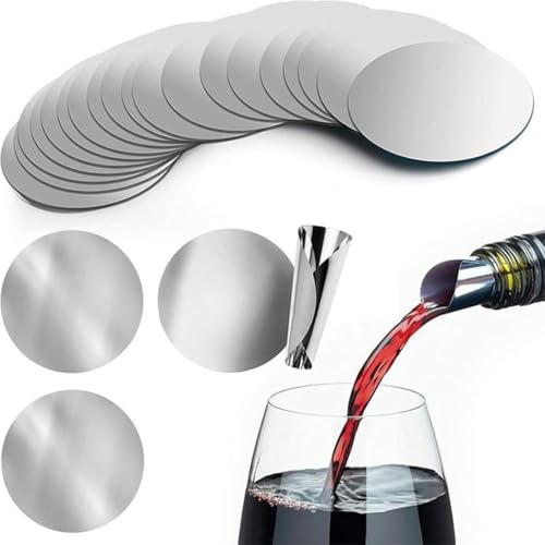 50 Stück Wein Ausgießer, Einschenkhilfe für tropffreies Einschenken, Weinausgießer Plättchen Wein Ausgießer, Wiederverwendbare tropffreie Weinausgießer Plättchen für Weinflaschen Geburtstag Hochzeit