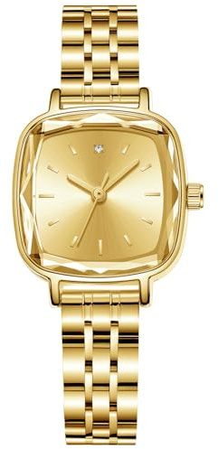 CIVO Armbanduhr Damen Klein Mode: Analog Klassisches Rechteckig Damenuhr - Gold Edelstahl Luxus Kleid Uhren für Frauen