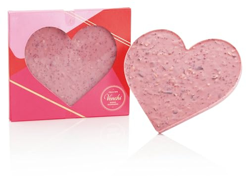 Venchi - Brutto&Buono Rosa, Placa Artesanal de Chocolate Blanco con Frambuesa y Almendras, Sin Gluten, 300 g, Idea de regalo para el Día de la Madre