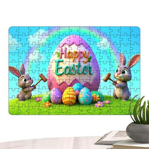 Osterhasen-Puzzle, Osterpuzzles für Erwachsene | Niedliches Osterei-Puzzle, lustiges Osterzubehör, einzigartiges Hasenmotiv, Cartoon-Hausdekoration für und Adu