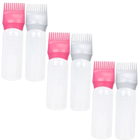 HAPINARY 6 Piezas Botella Aplicadora De Raíces Para Tinte De Cabello Unidades Botella Peine Para Raíces Uso Salón De Belleza o Casa