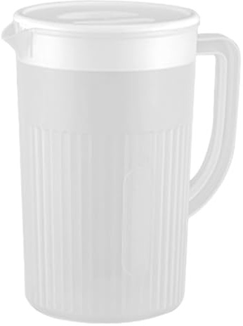 Large Pitcher, Beverage Container, 5.3x4.7x8.8in Clear Tea Carafe 2.7L, Secure Design, Leak-Proof, Large Pitcher with Lid for Juice, and Water Storage