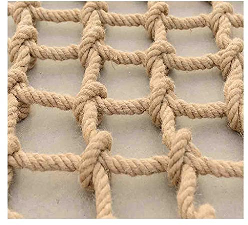 DEWADE Hanfseilnetz Kindersicherheitsnetz Sicherheitsnetz FüR Kinder Schutz-Netz FüR Den AußEn-Bereich Seilnetz Weißes Balkon-Netz Dekor Netz(2x2m)
