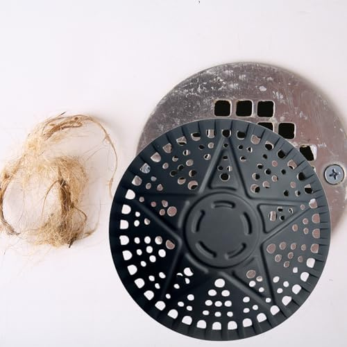 Stück Abflusssieb Silikon, iAnomla 5.5“, 14cm Abflusssieb Dusche Haarfänger Badewanne Abflussabdeckung, Silikon-Abflussschutz für Badezimmer Badewanne und Küche (Schwarz)