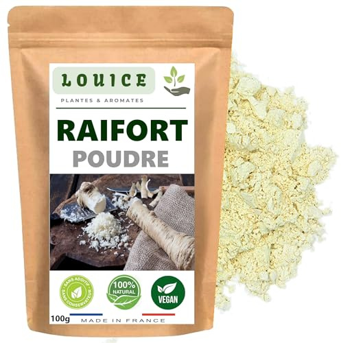 Raifort en Poudre 100g – Saveur Intense et Épicée, Idéale pour Sauces, Marinades et Plats – 100% Naturel, Sans Additifs