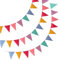 Guirlande Fanions Extérieur 3 Pièces, 36 Fanion Guirlande Guinguette (17.5x12.5cm), 12m Drapeaux de Triangle de Décoration Festive pour Anniversaire, Jardin, Fête, Festival, Mariage (Colorés)